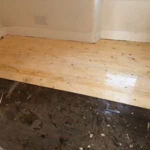 flooring being treated