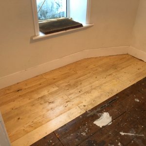 front bedroom floor being treated